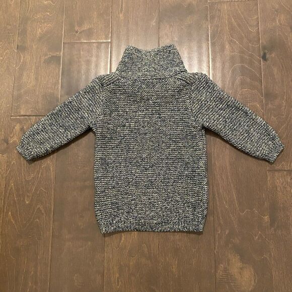 Zara Sweater Baby 9-12 Months Christmas Tree Cozy Blue Cream Terry Appliqué - Picture 6 of 12